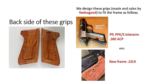 Handmade Checkered Wood Grips For Walther Interarms PP, PPK/S – .380 ACP, .22LR (NOT For PPK)