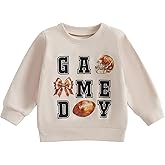 KMBANGI Kids Toddler Boys Girls Football Outfit Game Day Print Long Sleeve Sweatshirt Pullover Shirt Fall Winter Clothes