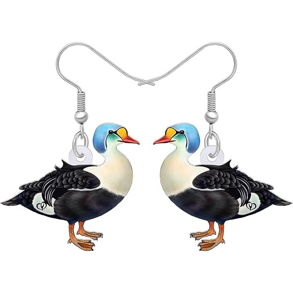 Acrylic Goose Geese Earrings - Cute Farm Animal Jewelry, Flat