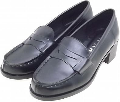 Amazon ミラノカガク 4 5cmヒールコインローファー 学生 通学靴 カジュアル ミラノカガク シューズ