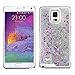 Samsung Galaxy Note 4 Case-Yerwal Creative Design Transparent Flowing Bling Glitter Quicksand Stars Hard Plastic Transparent Case Cover for Samsung Galaxy Note 4(White)
