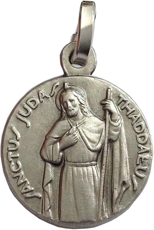 Medalla St. Jude Thaddeus apóstol plata maciza 925: Amazon.es: Joyería