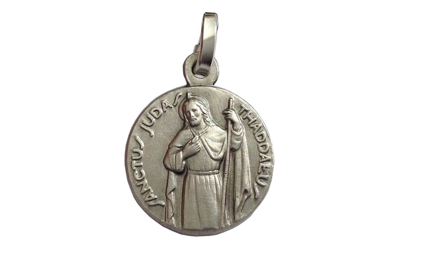 I G J 925 Sterling Silver Saint Jude Thaddeus Medal - Patron Saint of Impossible Cases (St.Jude Full Figure)