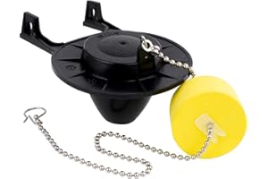 iFealClear 2 Inch Toilet Flapper Replacement Compatible with American Standard 7381129-200.0070A with Chain and Float Rubber Flapper for 2-Inch Flush Valves, Black