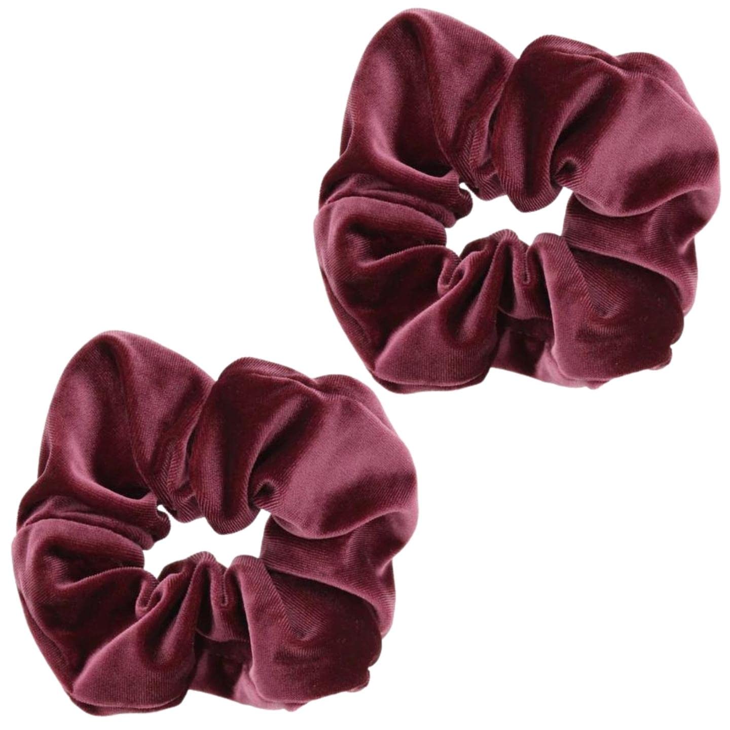 Topkids Accessories - Luxury Velvet Scrunchie Scrunchies Elastic Hair Band Ponytail Holders Hair Scrunchie Hair Bobbles Hair Accessories for Women, Ladies, Girls - Pack of 2 (Cherry) — image 1