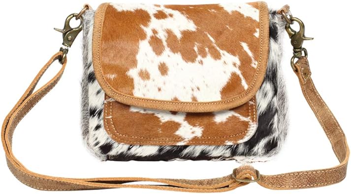 cowhide crossbody purse