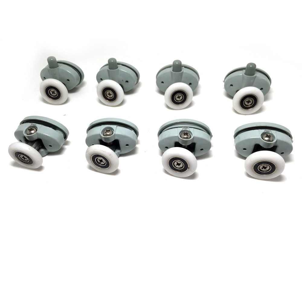 Set of 8 Single Shower Door ROLLERS/Runners/Wheels 23mm in Diameter (Roller diameter 23mm)