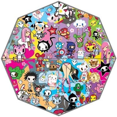 Custom Auto Foldable Umbrella with Tokidoki Printed Design