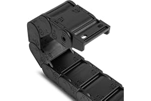 Aweking 25 x 50mm (Inner H x W) R55 Enclosed Type Drag Chain Cable Wire Carrier Protection Chain 39.3inch/1M for 3D Printer and CNC Router Mill,Black Plastic Nylon