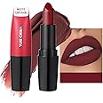 DLZZRS Burgundy Red Lipstick for Women,Long-Lasting Smudge-proof Matte Dark Red Lipstick,Intense Vivid Colors,Vintage Goth Vampire Lip Colors No Transfer Non-Stick Cup Lipstick Smooth Lip(#12)