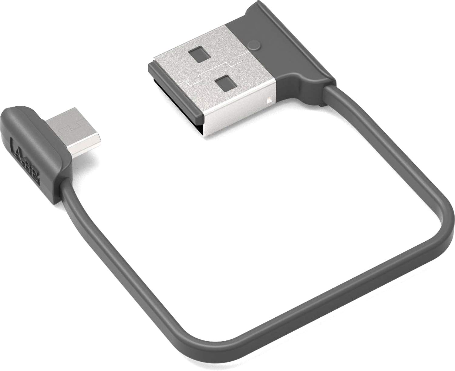 オーディオファン 両端子L字microUSBケーブル 短い 約12cm L字 パターン1 ブラックの商品画像