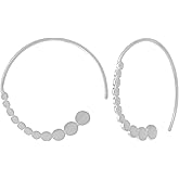Boma Jewelry Sterling Silver Graduated Dot Pull Through Hoop Earrings