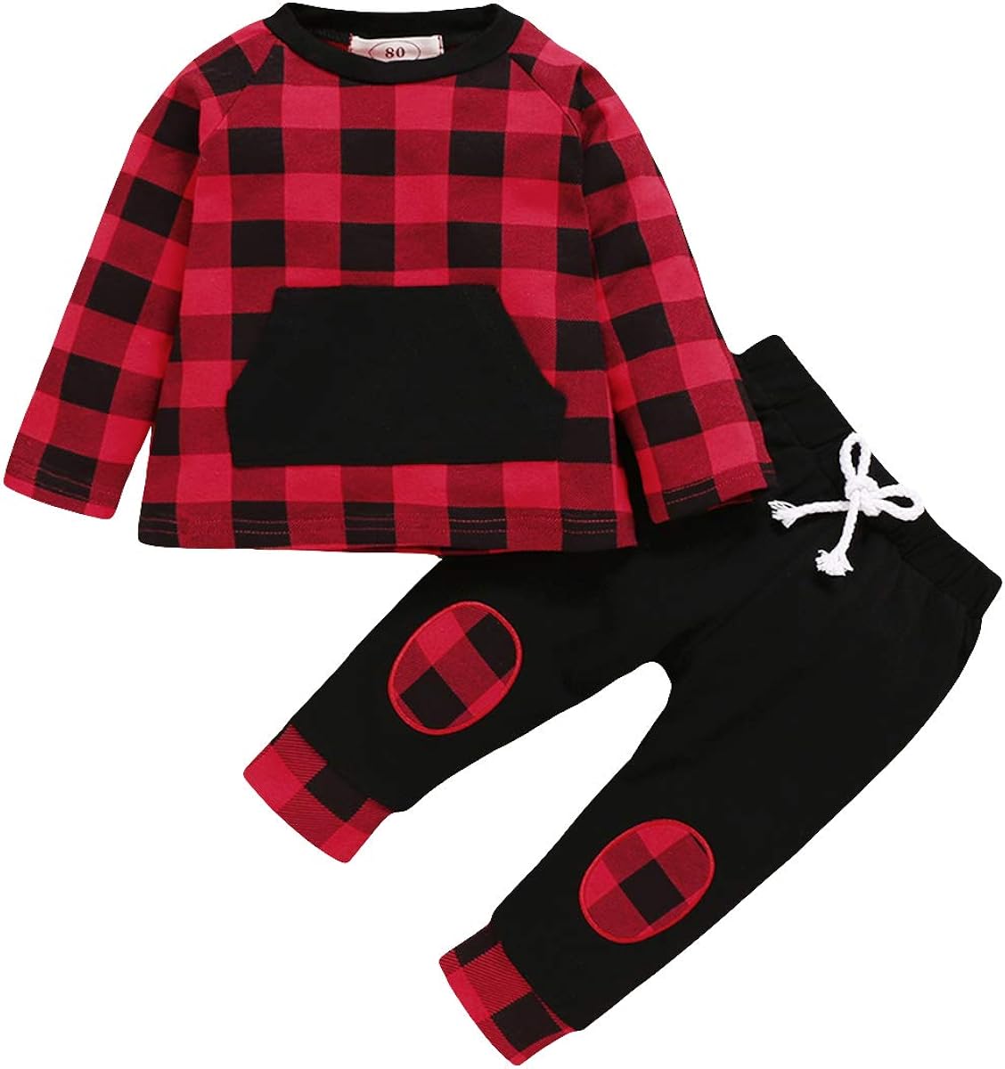 baby boy red tartan trousers