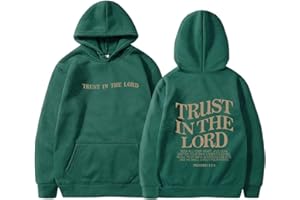 Cxquxse Trust in The Lord Christian Graphic Hoodies Trendy Shape Printed Oversize Fall Pullover Sweatshirt with Pocket