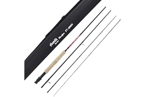 Aventik Fly Fishing Rod with Tube, 3-Piece (0/1wt, 2/3wt) & 4-Piece (3/4wt, 5/6wt), Carbon Fiber Fast Action Ultra-Portable Travel Fly Rod (Riverflow Series)