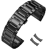 Aoeiwv Stainless Steel Watch Band Curved End 14mm 15mm 16mm 17mm 18mm19mm 20mm 21mm 22mm 23mm 24mm Watch Bracelet Polished Brushed Metal Watch Strap Replacement Band Men Women