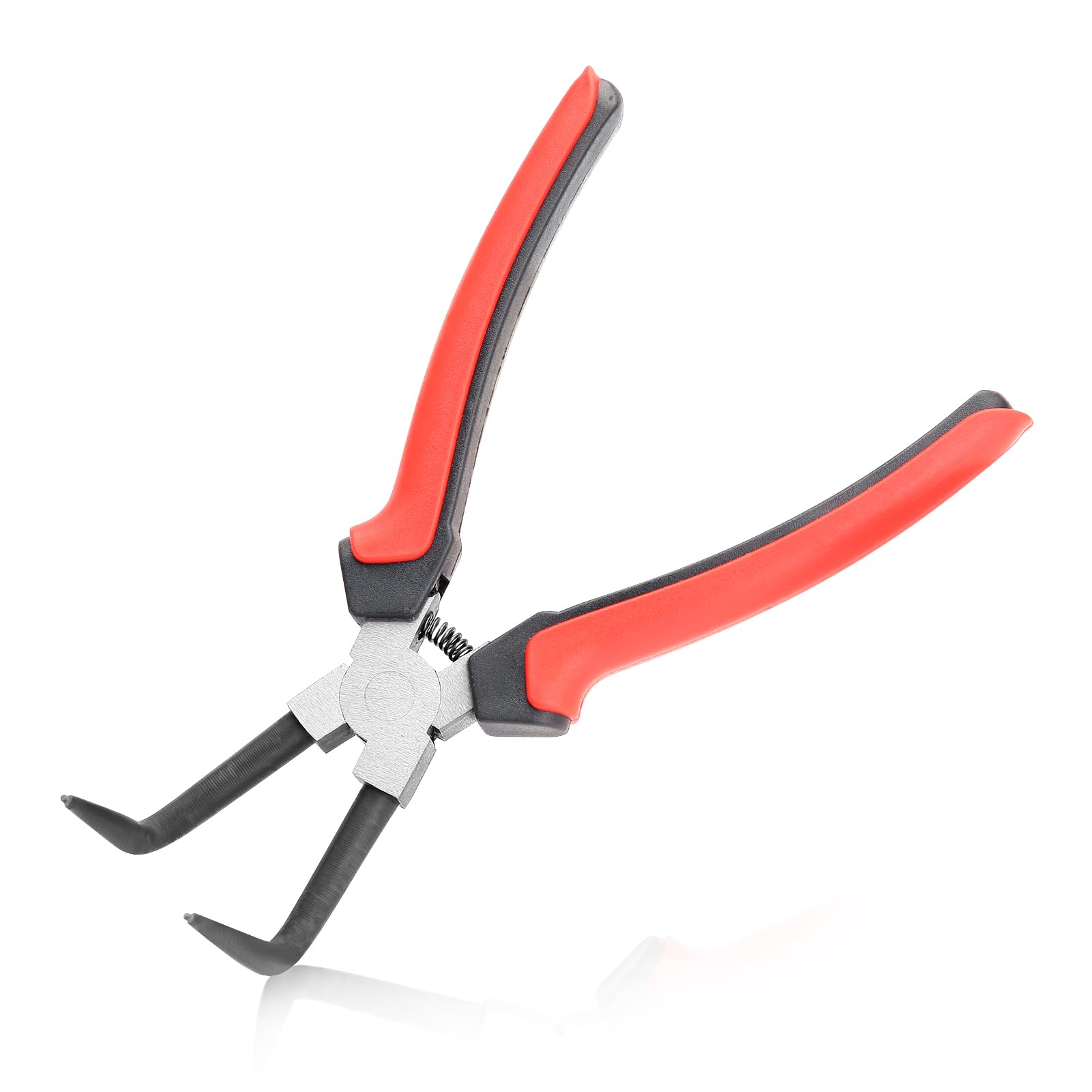 LEONTOOL 7 Inches Internal Master Cylinder Snap Ring Pliers Heavy Duty 90 Degree Long Nose Pliers with TPR Handle Internal Ring Retaining Circlip Pliers Ring Remover Pliers for Trucks Motorcycles Cars