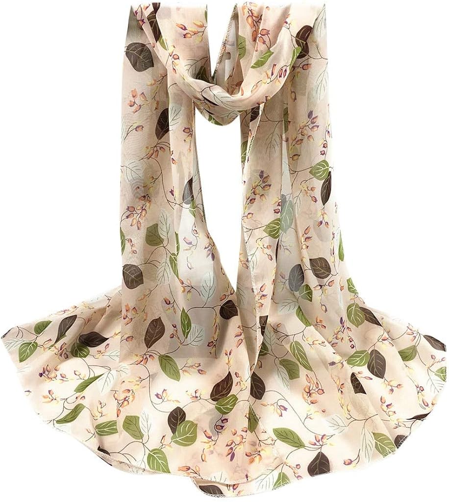 Fashion Scarves For Women Ladies Scarf Leaves Infinity Wrap Silk Shawl