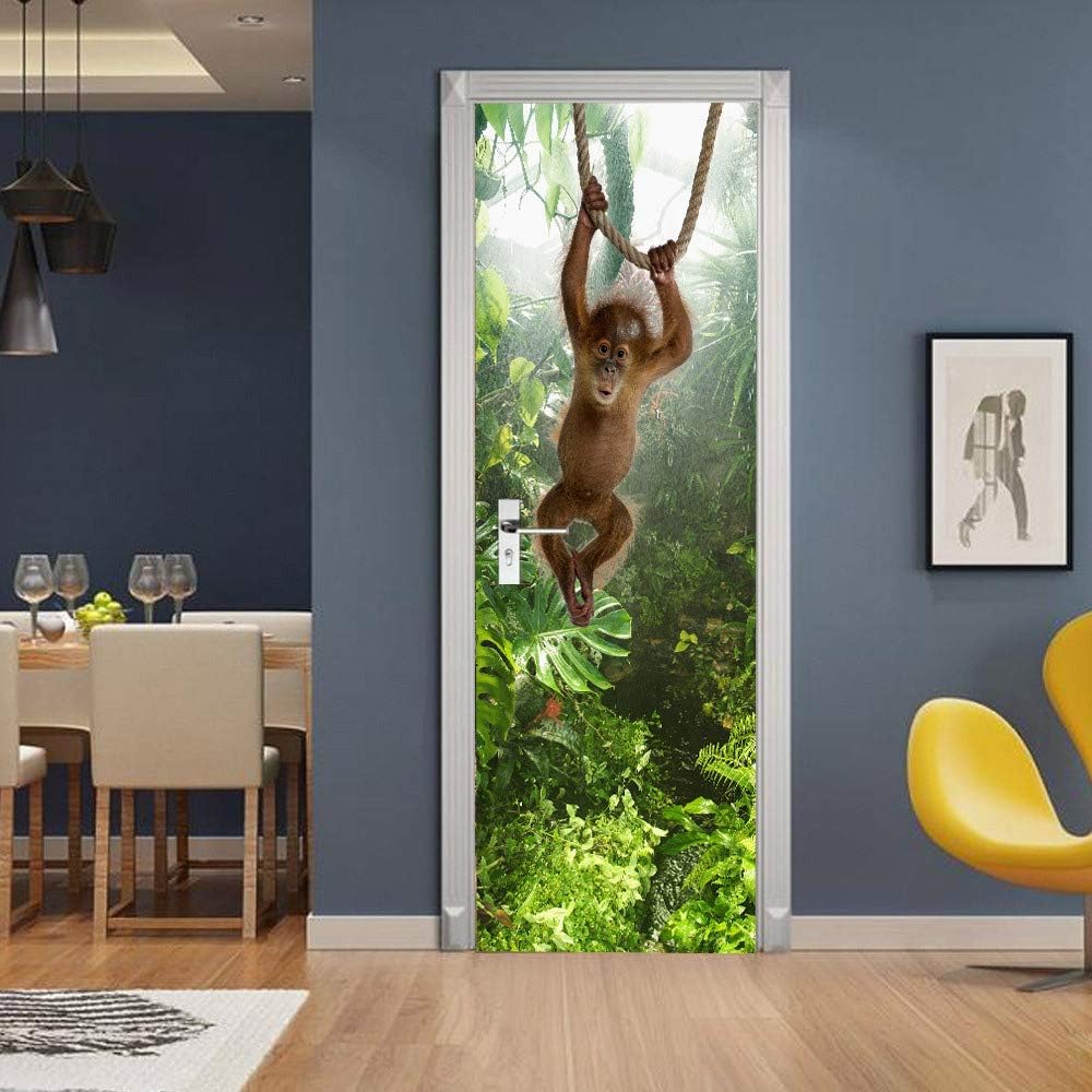 ZZDGFC Kreative Umweltschutz 3D Kleine Affentüraufkleber Renovierung