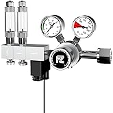 FZONE Pro Dual Stage Aquarium CO2 Regulator CGA320 for Aquarium Plant Tanks | Expandable Manifold, Adjustable Pressure, DC Solenoid, Durable MetalBuild, Integrated Precision Needle Valve, Bubble Counter