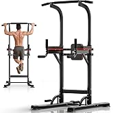 ZENOVA Pull Up Bar, Multi-Function Freestanding Power Tower Dip Station | Height-adjust Workout Equipment for Pull-Ups, Dips, Leg Raises and Full-Body Home Gym Strength Training