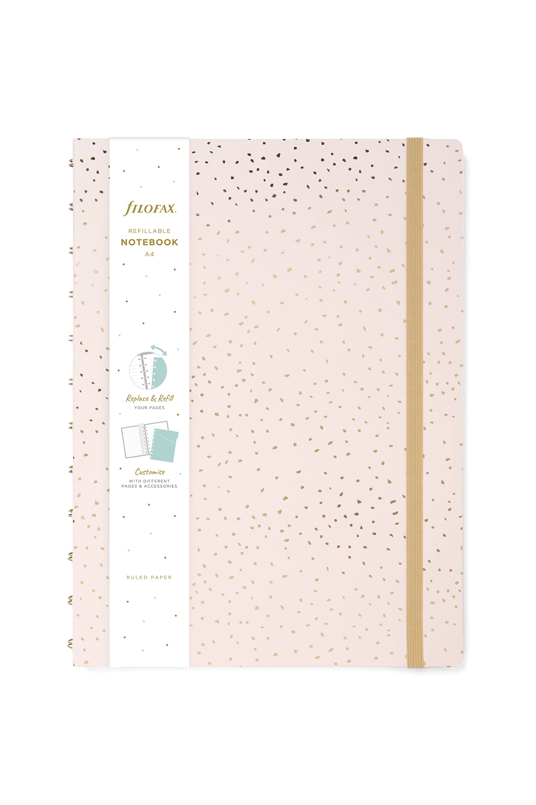 Filofax Confetti A4 Refillable Notebook - Rose Quartz