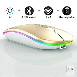 Guiheng Wireless Bluetooth Mouse,LED Dual Mode