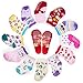 12-Pack Cotton Socks for Toddler Boys Girls Anti-Slip Ankle Socks for Baby Walkers Non-Skip with Grip for 16-36 Months