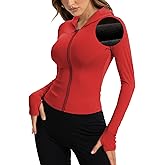 Beftwo Women Bbl Jackets with Hood Compression Workout Tops Lined or Unlined Lightweight Yoga Gym Jacket with Thumb Hole