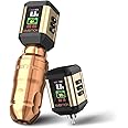 Ambition Lutin Rotary Tattoo Machine with 2Pcs Korall Tattoo Power Supply 2200mAh Straight Drive Bar - Wireless Tattoo Machine Short Tattoo Pen with Brushless Motor with RCA Cord for Tattoo Artist