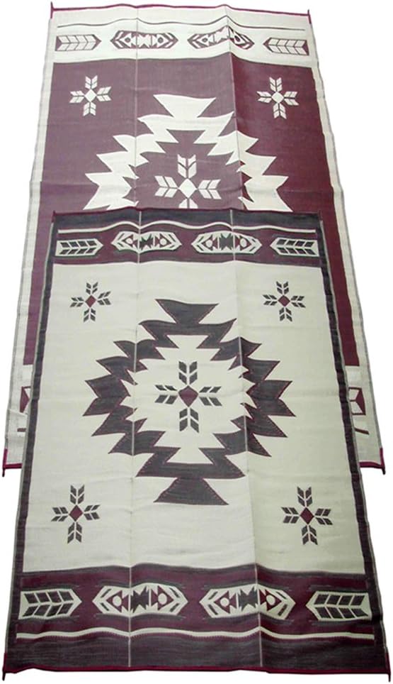 Amazon Com Fireside Patio Mats Navajo Breeze Burgundy And Beige 9