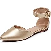 VenusCelia Women's D'Orsay Strap Flat Shoe