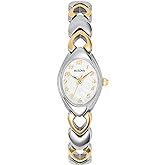 Bulova Ladies 3 Hand Quartz Classic, Stainless Steel Case and Stainless Steel Heart Link Bracelet