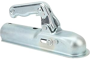 Straight Tongue Trailer Coupler 2IN Hitch Ball 800KG Load Capacity Rugged Galvanized for Trailer Tube