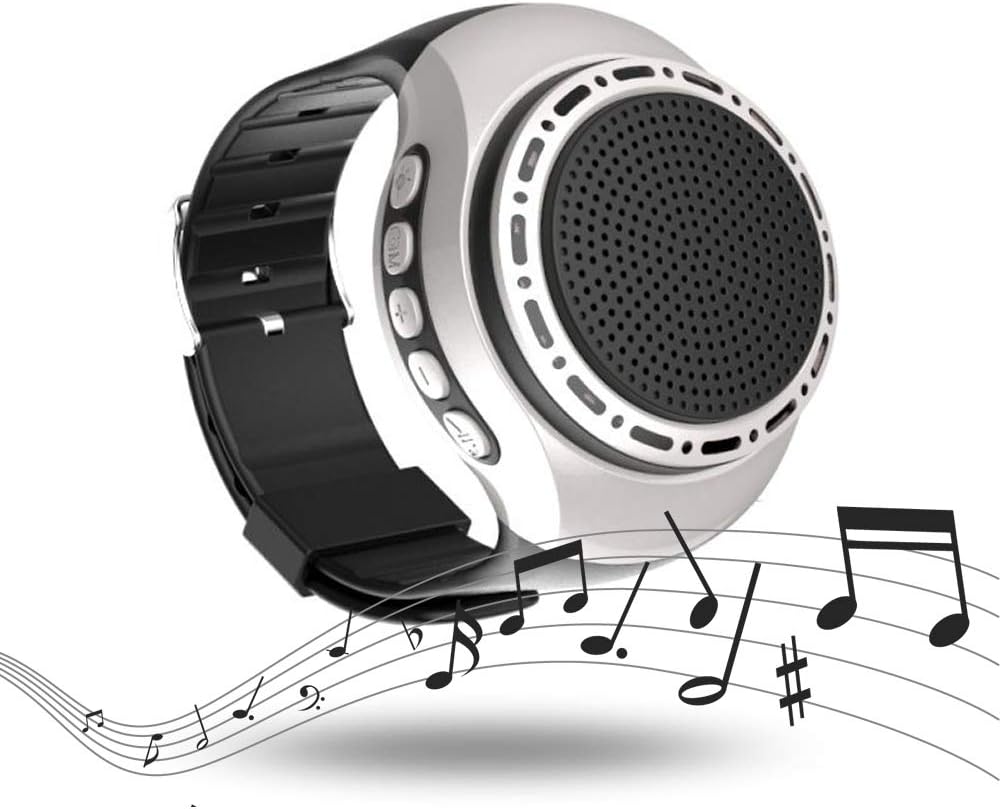 Jinjing Wireless Bluetooth Watch Speaker Sport Wristwatch with Led Mp3 Music Player FM Radio Selfie Anti-Lost for Running Climbing Jogging Cycling Hiking