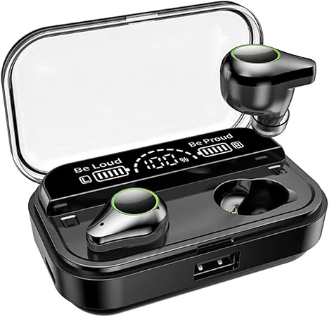 Amazon Co Jp Bluetoothイヤホン 年発売 Ipx7完全防水 ワイヤレス イヤホンbluetooth イヤホン 瞬時接続 Ledディスプレイ電量表示 最大400時間待ち受け 8 0ノイズキャンセリング c対応 両耳 左右分離型 自動ペアリング ブルートゥース イヤホン Bluetooth 5 0