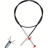 Drain Snake, Drain Clog Remover - Gutter Cleaning Tools Drain Cleaner for Toilet Sewer Shower Kitchen Bathroom Tub Clogged Drains Opener Cleaning Tool, Flexible Grabber Claw Pick Up Reacher (63 inch)