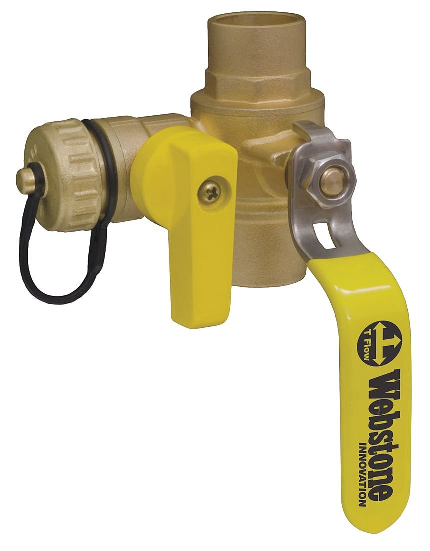3/4" Sweat x Hose Cap Brass Ball Valve with Drain 3-Way