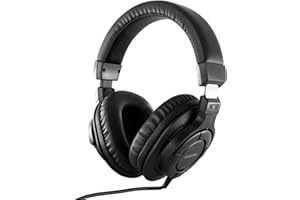 SUUNTOK Over Ear Wired Headphones MR810, Studio Monitor Headset with Closed Back Design Flexibale Professional Stereo Headphone with 3m Cable for Studio Monitering, Recording, Podcasting (Black)