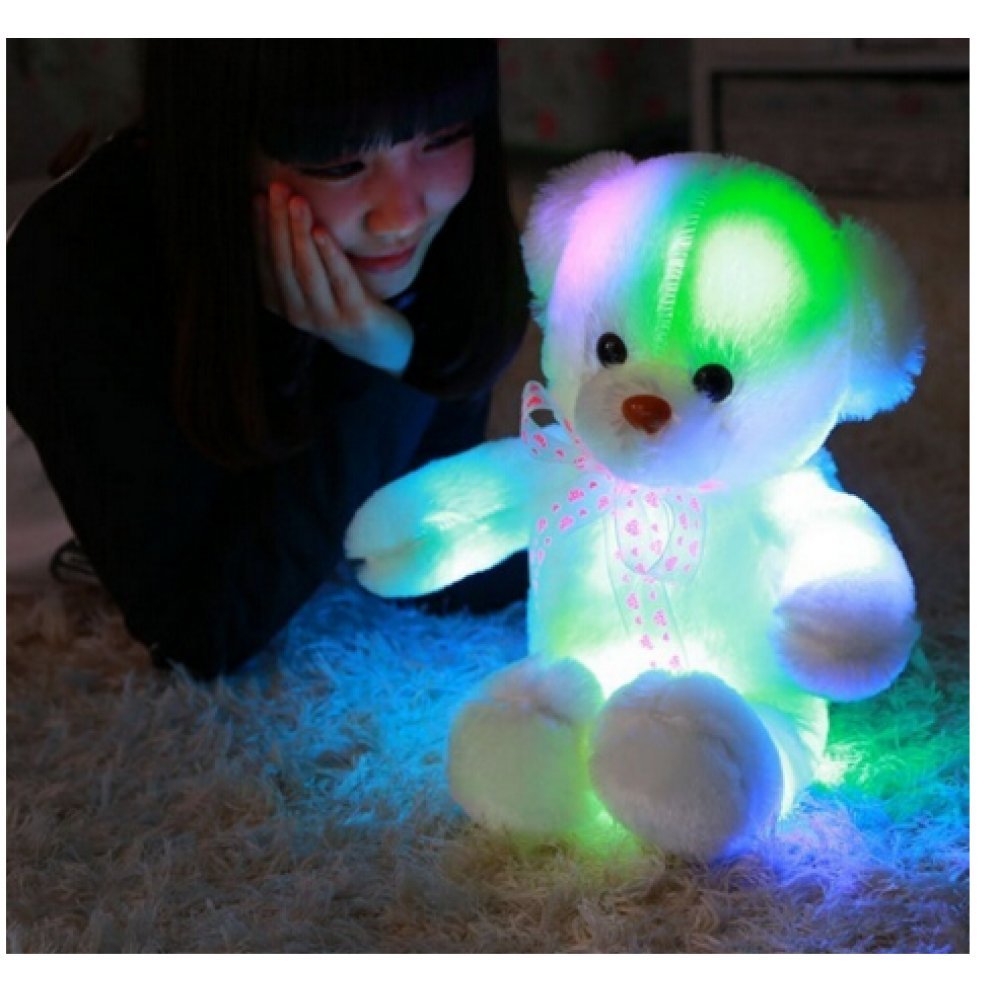 Evana Led Light Up Bow Tie Teddy Bear Pillow Pet Cashmere Cotton