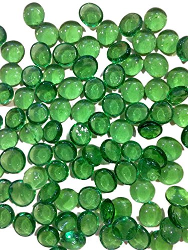 Dashington 5 Pounds- Flat Green Glass Marbles for Vase Filler, Table Scatter, Aquarium Decor