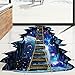 Coohole 3D Star Galaxy Floor Wall Sticker Removable Mural Decals Vinyl Art Room Home Decor (35x24inch, Blue)