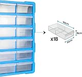 TekBox DIY Tool Bits Storage Organiser Unit 18 Large Drawers Cabinet view 2