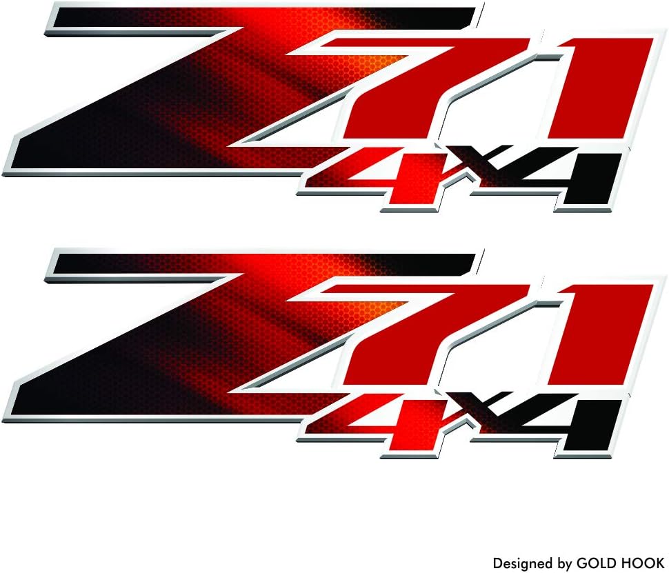 GOLD HOOK 2 - Z71 Logo Decal | Bedside Bed Panel | Chevy Silverado | GMC Sierra | Truck Sticker