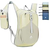 UtiaMiaoGonGo 15L Small Hiking Backpack for Men Women Lightweight Packable Backpack Foldable Casual Daypack for Camping Travel Outdoor, Beige