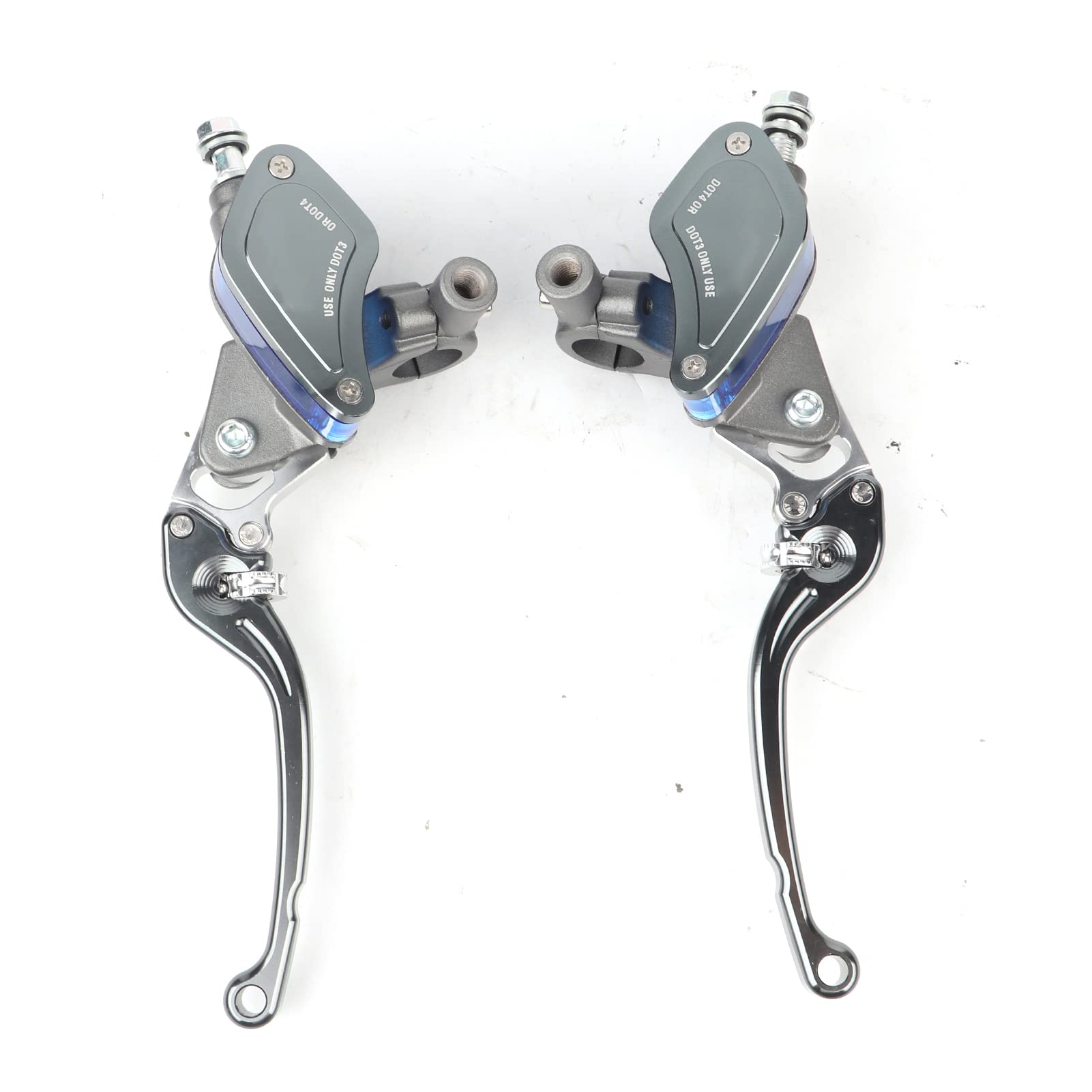 Bediffer 22mm Pair of Motorcycle Hydraulic Brake Pump Universal CNC Adjustable Clutch Master Cylinder Lever(Titanium), Braking System,Master cylinder and parts