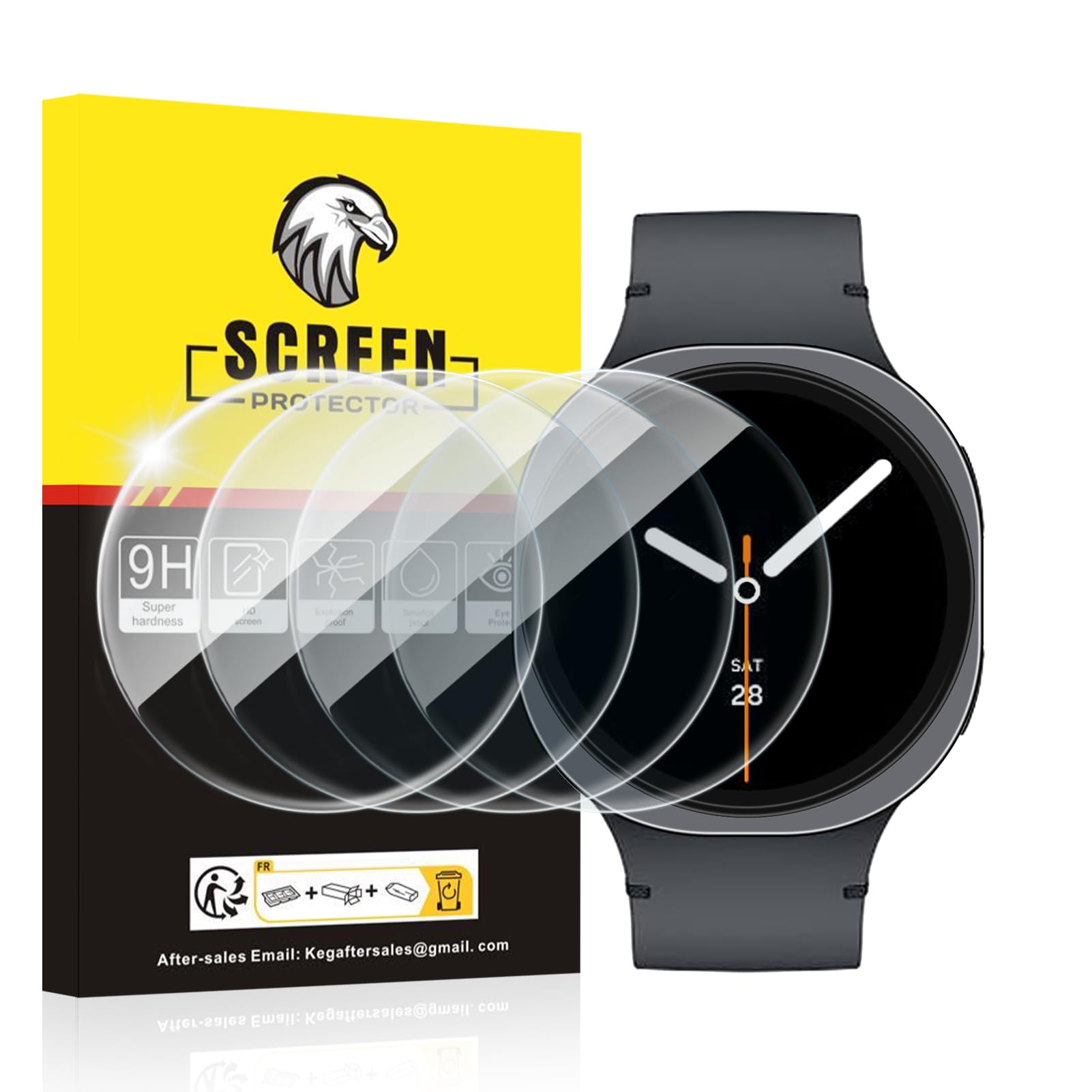 Photo 1 of SPGUARD 4 Pack for Samsung Galaxy Watch 8 Screen Protector 40mm Tempered Glass Clear Film Anti Scratch Bubble Free Compatible with Galaxy Watch8 40mm(NOT for Others Models)