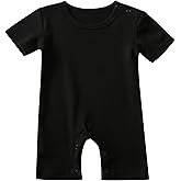 FITFIFTH POD Newborn Short Sleeve Romper Solid Jumpsuit Cotton Infant Clothes Baby Girl Boy One-Piece Outfit 0-12 Months