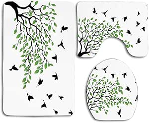 Divertido juego de 3 alfombrillas de inodoro, antideslizante, juego de