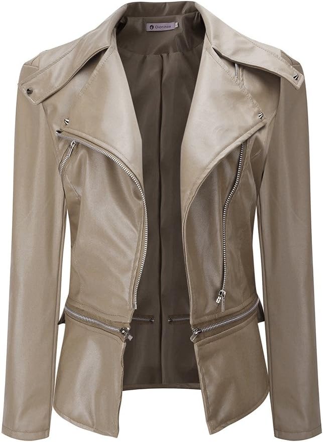 Cardith Winter Warm Lapel Jacket Women Short Coat Artificial Leather Parka Outwear